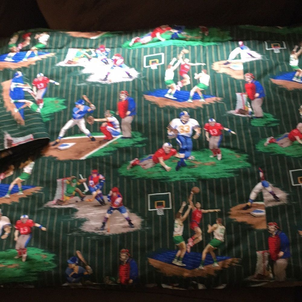 Sport Themed Handmade Twin Quilt - Picture 3 of 4